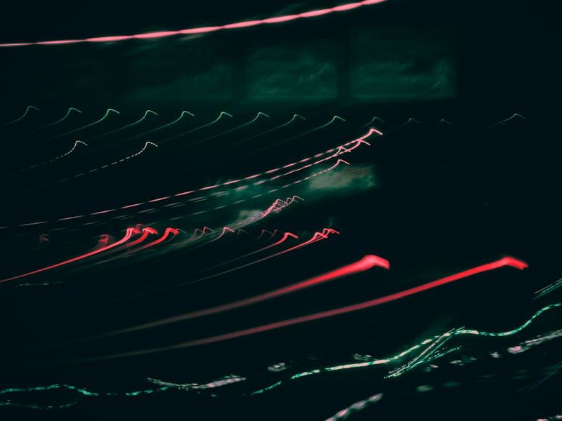 Abstract representation of movement and light flow in green colors